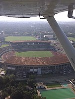 Aerial view of Keenan Stadium in Jamshedpur