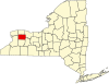 Harta statului New York indicând comitatul Genesee