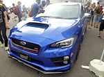 Subaru WRX S4 tS, a high-performance variant of the Subaru WRX. This photo shows the front of the car, which is blue with a small "STI" emblem on the front grille.