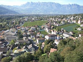 Vedere a orașului Vaduz