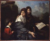 이야기 읽어주기 ("Reading the Story", 1796); 작가의 아내와 조카들.
