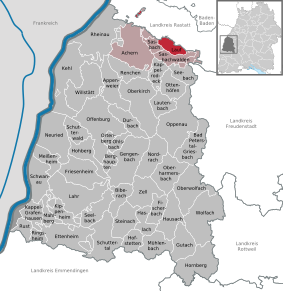Poziția Lauf pe harta districtului Ortenaukreis