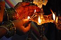 Lampada a olio utilizzata durante una cerimonia induista