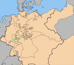 Location of Frankfurt within the German Confederation