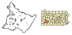 Location of Seward in Westmoreland County, Pennsylvania.