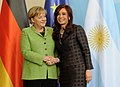 La chancelière allemande Angela Merkel avec la présidente de l'Argentine Cristina Fernández de Kirchner en octobre 2010.