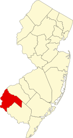 Map of New Jersey highlighting Salem County