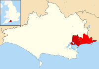 Poole shown within Dorset