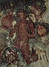 Youth in lotus pond, ceiling fresco at Sittanvasal, 850 CE