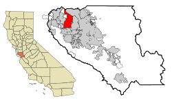 सांटा क्लॅरा काउंटी और कैलिफ़ोर्निया राज्य में स्थान