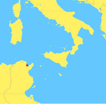 Situació de Cartago respecte el Mediterrani central (les línies frontereres corresponen a estats actuals).
