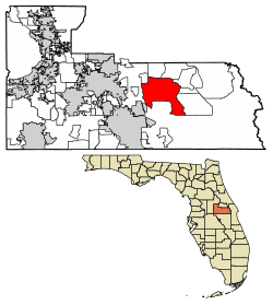 Location of Alafaya in Orange County, Florida.