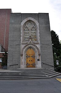 Outside the Thomsen Memorial Chapel at St. Mark's Cathedral
