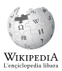 Wikipedia logo displaying the name "Wikipedia" and its slogan: "The Free Encyclopedia" below it, in Venetian