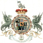 第一代馬爾博羅公爵約翰·邱吉爾的紋飾。被環繞的嘉德勳章和項圈。