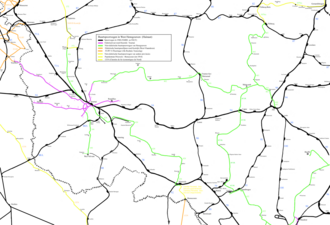 Plan des lignes autour de Tournai.