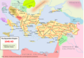 Empire byzantin en 1045, avec découpage administratif