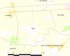Mapa obce Péré