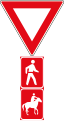 Give way / Yield to pedestrians and equestrians