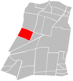 Location of Colonia San Rafael (in red) within Cuauhtémoc borough