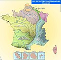 Les districts hydrographiques en France.
