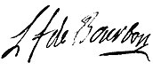 Firma de Luis Francisco I de Borbón-Conti