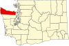 State map highlighting Clallam County
