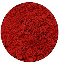 Vermilion pigment, made from cinnabar. This was the pigment used in the murals of Pompeii and to color Chinese lacquerware beginning in the Song dynasty.