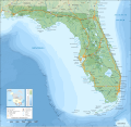 Mapa topográfico de Florida