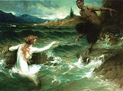 The Mermaid and the Satyr par Ferdinand Leeke (1917).