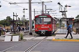 Metrotranvía Mendoza U2 car 1007 in Mendoza, Argentina