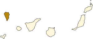 Mapa situacional da illa de La Palma