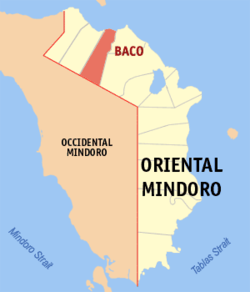 Mapa ning Aslagang Mindoru ampong Baco ilage
