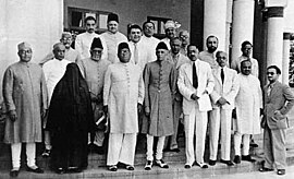 Jinnah juntamente com outros líderes da Liga Muçulmana