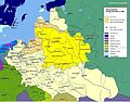 1569-yilda tashkil topganidan keyin Polsha-Litva Hamdo'stligi xaritasi Ukraina hududlari Polshaning ma'muriy nazorati ostiga o'tkazildi.