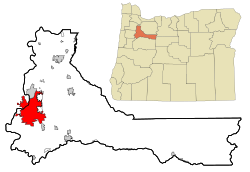 Location in Marion and Polk Counties, state of اوریگون.