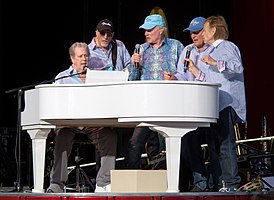 The Beach Boys during their 2012 reunion. From left: Brian Wilson, David Marks, Mike Love, Bruce Johnston, Al Jardine.