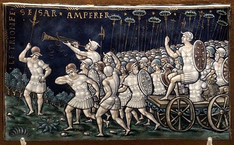 Triumph of Caesar, Limoges c. 1550, attributed to Pierre Reymond, one of a set