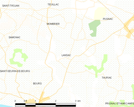 Mapa obce Lansac