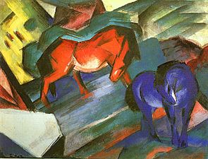Rotes und Blaues Pferd (Cheval rouge et Cheval bleu), 1912, Musée Lenbachhaus de Munich, Munich