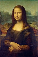 Mona Lisa, o. 1503 af Leonardo da Vinci. Olie på poppeltræ, 77×53 cm. Musée du Louvre, Paris