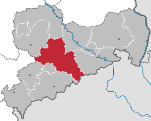 Li position de Subdistrict Mittelsachsen in Saxonia
