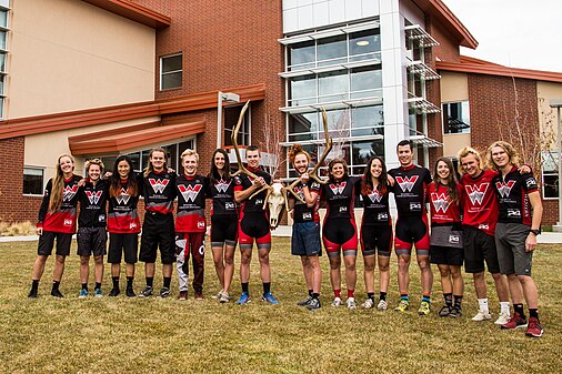 The Mountain Bike Team poses after winning the 2017 DII Varsity National Title
