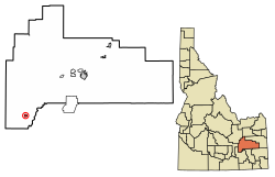 Location of Aberdeen in Bingham County, Idaho.