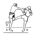 Habileté à contrer l’adversaire en coup de poing direct lors d’une attaque adverse en coup de pied circulaire