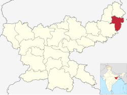 Location of Pakur district in Jharkhand