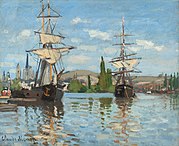 Navios navegando no Sena em Rouen, 1872, National Gallery of Art, Washington D.C.
