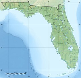 Map showing the location of Everglades National Park