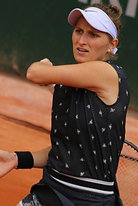 Markéta Vondroušová, the 2023 ladies' singles champion. It was her first major title.