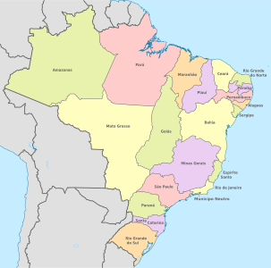 Provincias del Imperio del Brasil en 1889.